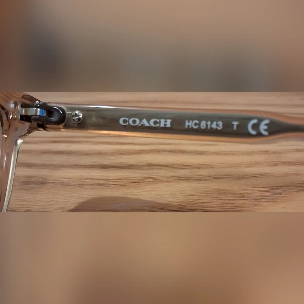 EUC Y2K Coach HC6143 Transparent Champagne Logo Glasses Reading Frames